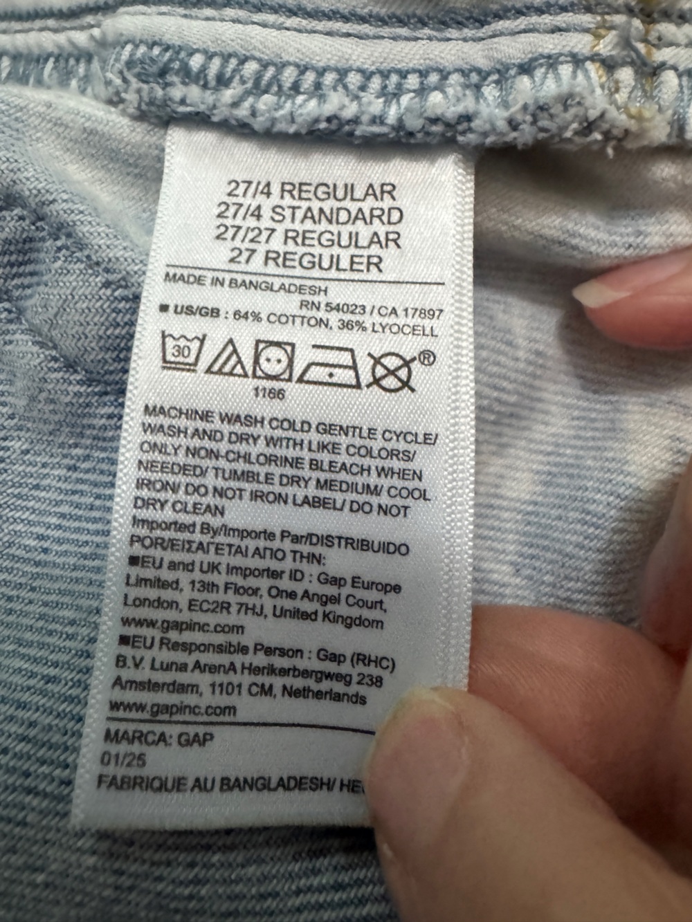 Gap Horseshoe High Rise Jeans Ultrasoft Denim Light Acid Wash Size 4R / 27 EUC - Picture 7 of 7